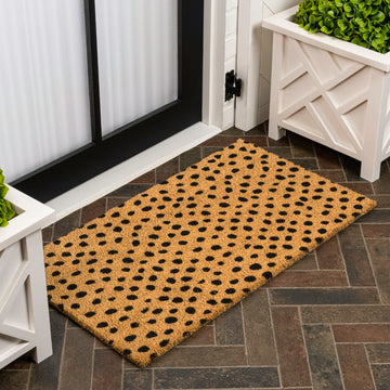 Daphne Modern Classic Animal-spot Bordered Coir Area Rug